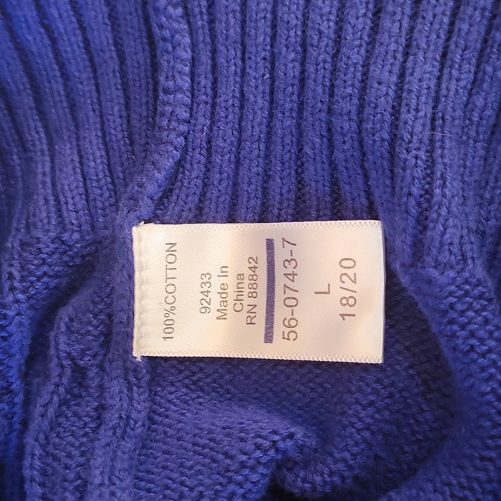 Pre-owned Blue Woman Within Long Sleeve V-Neck Sweater - Picture 10 of 11
